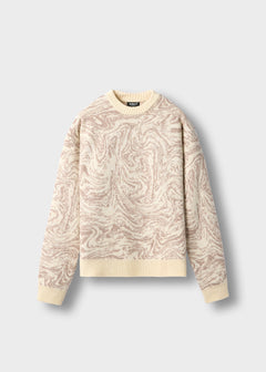 Swirl Pattern Crewneck Sweater