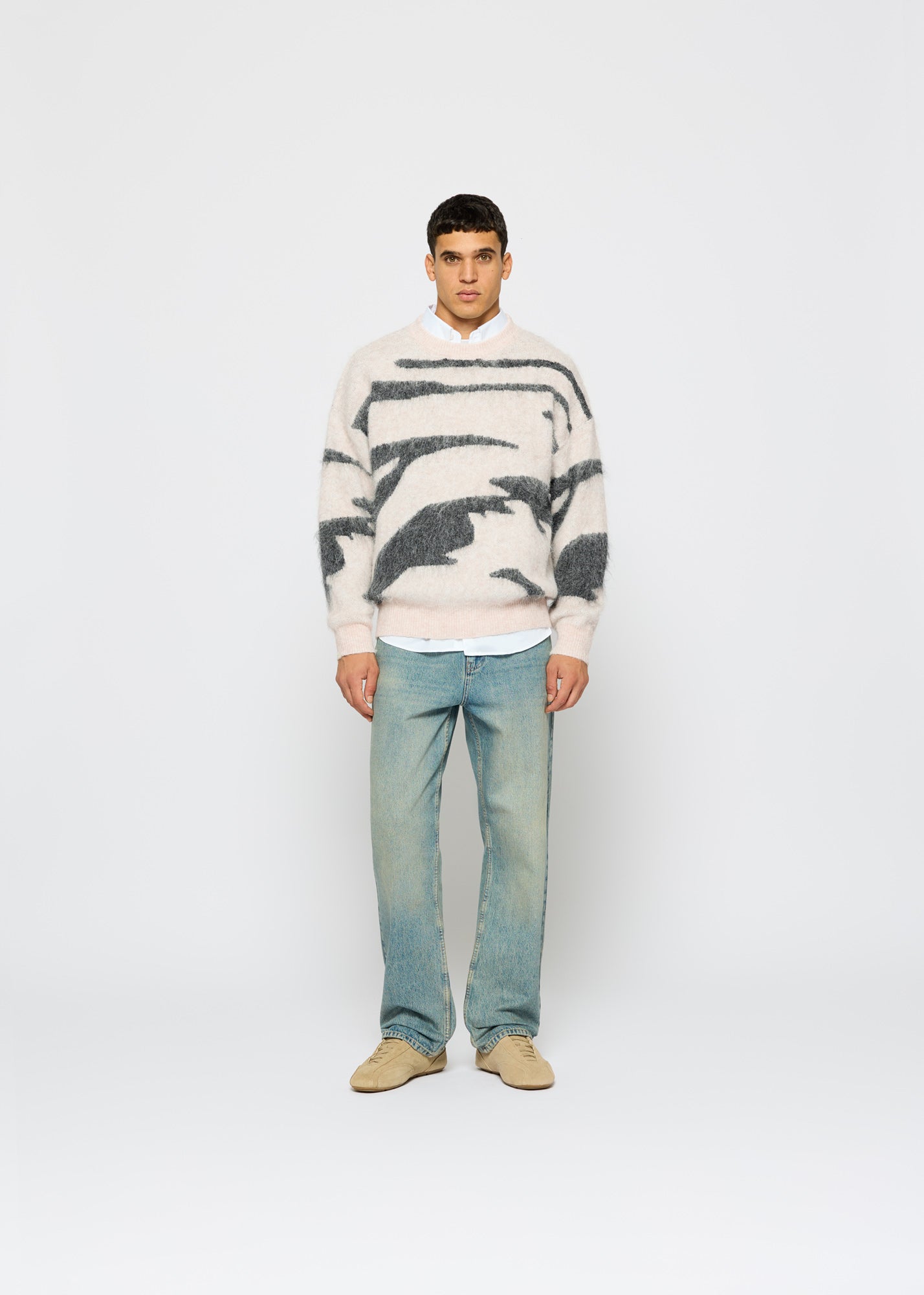 Hairy Monochrome Knit Sweater