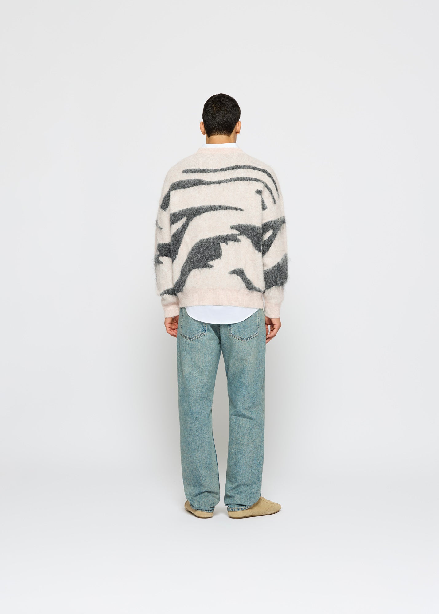 Hairy Monochrome Knit Sweater