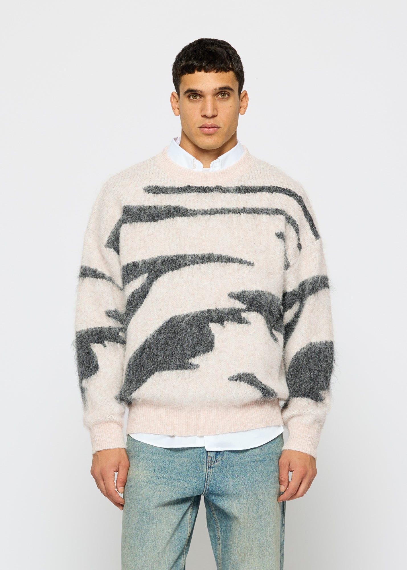 Hairy Monochrome Knit Sweater