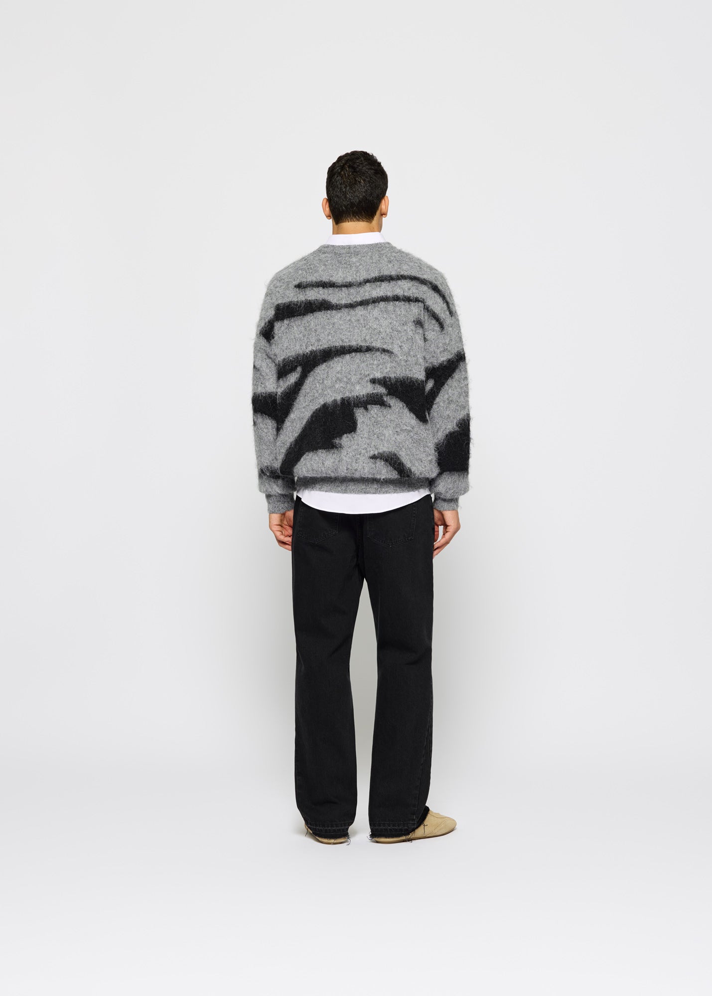 Hairy Monochrome Knit Sweater