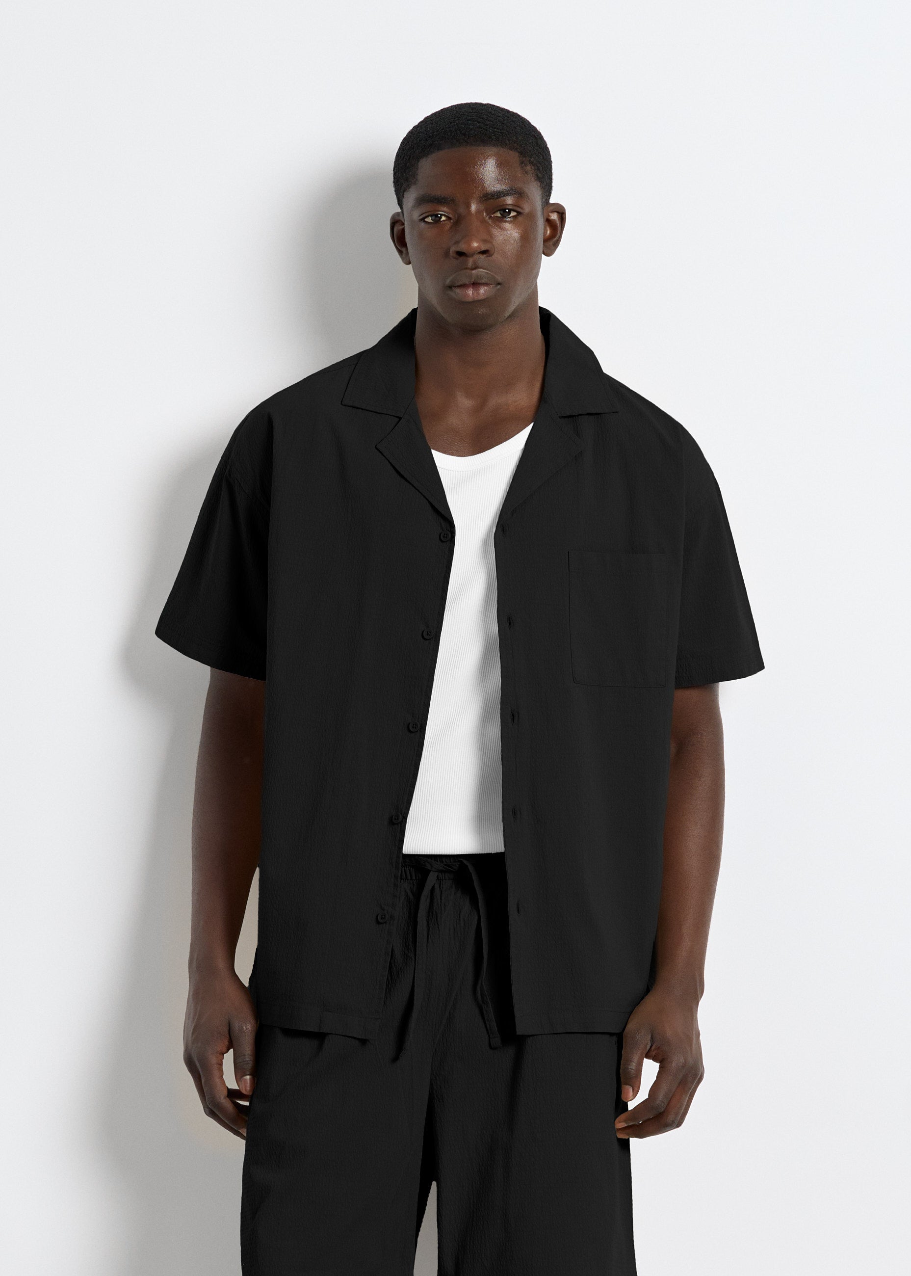Solid Seersucker Shirt