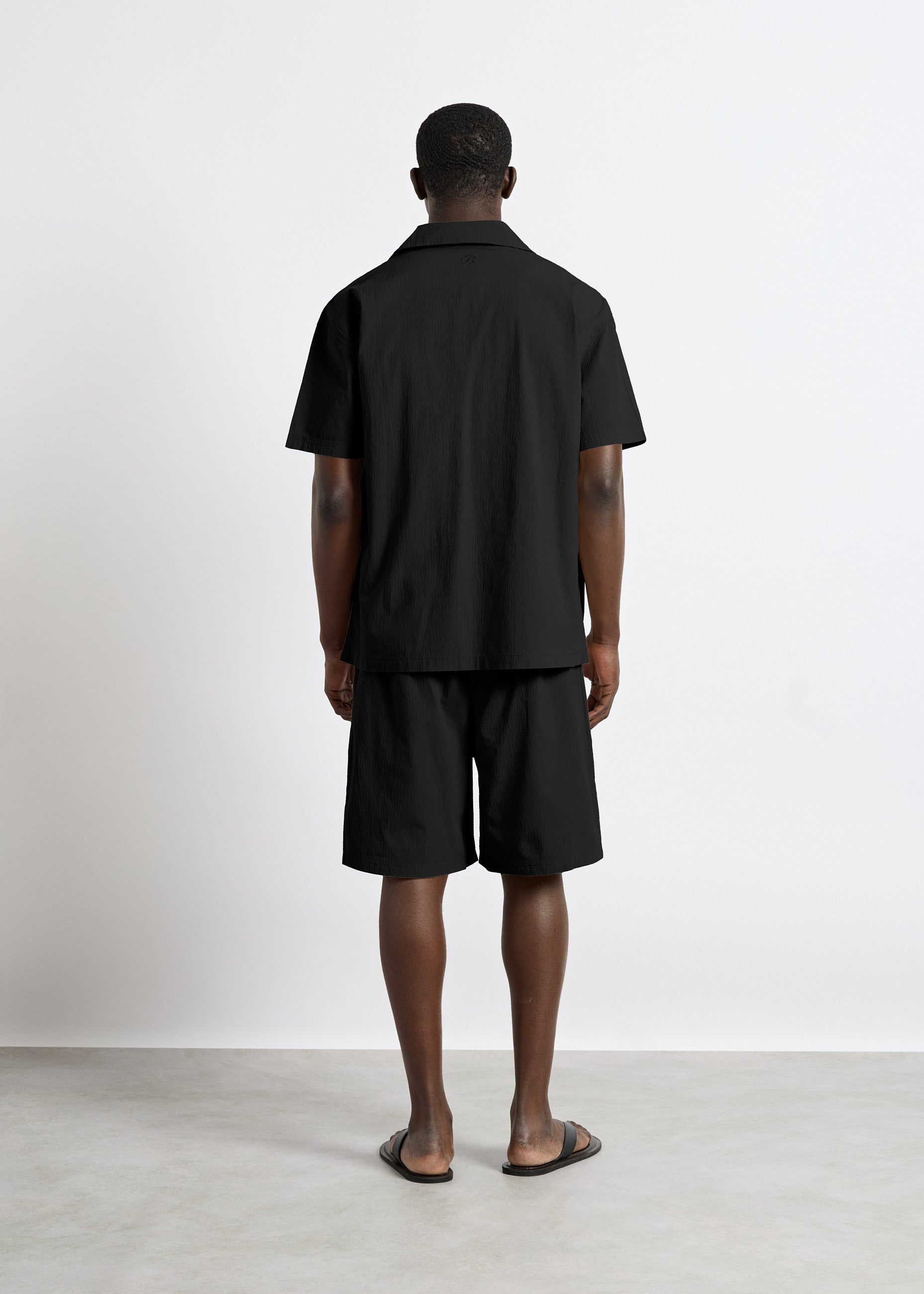 Solid Seersucker Shorts