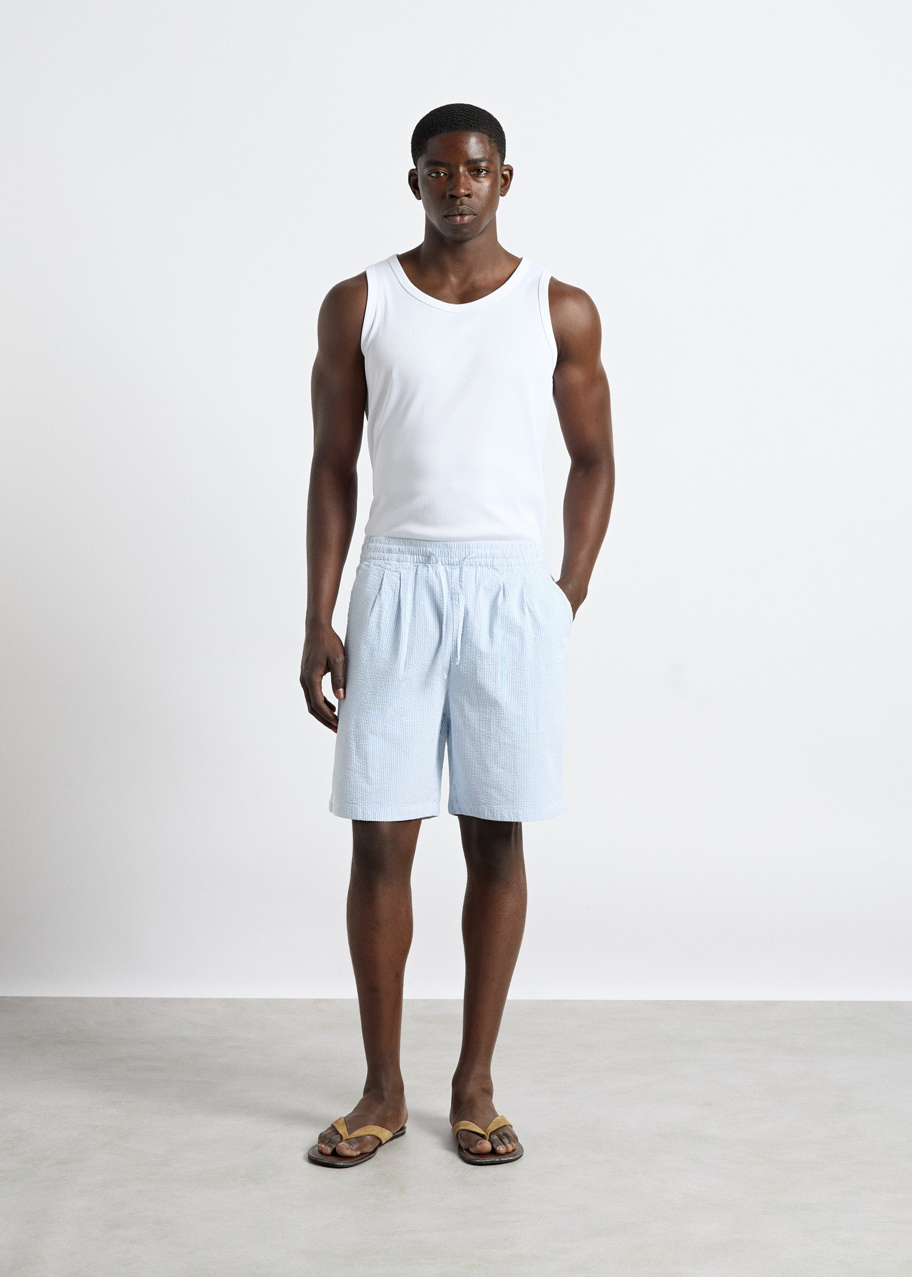 Striped Seersucker Shorts