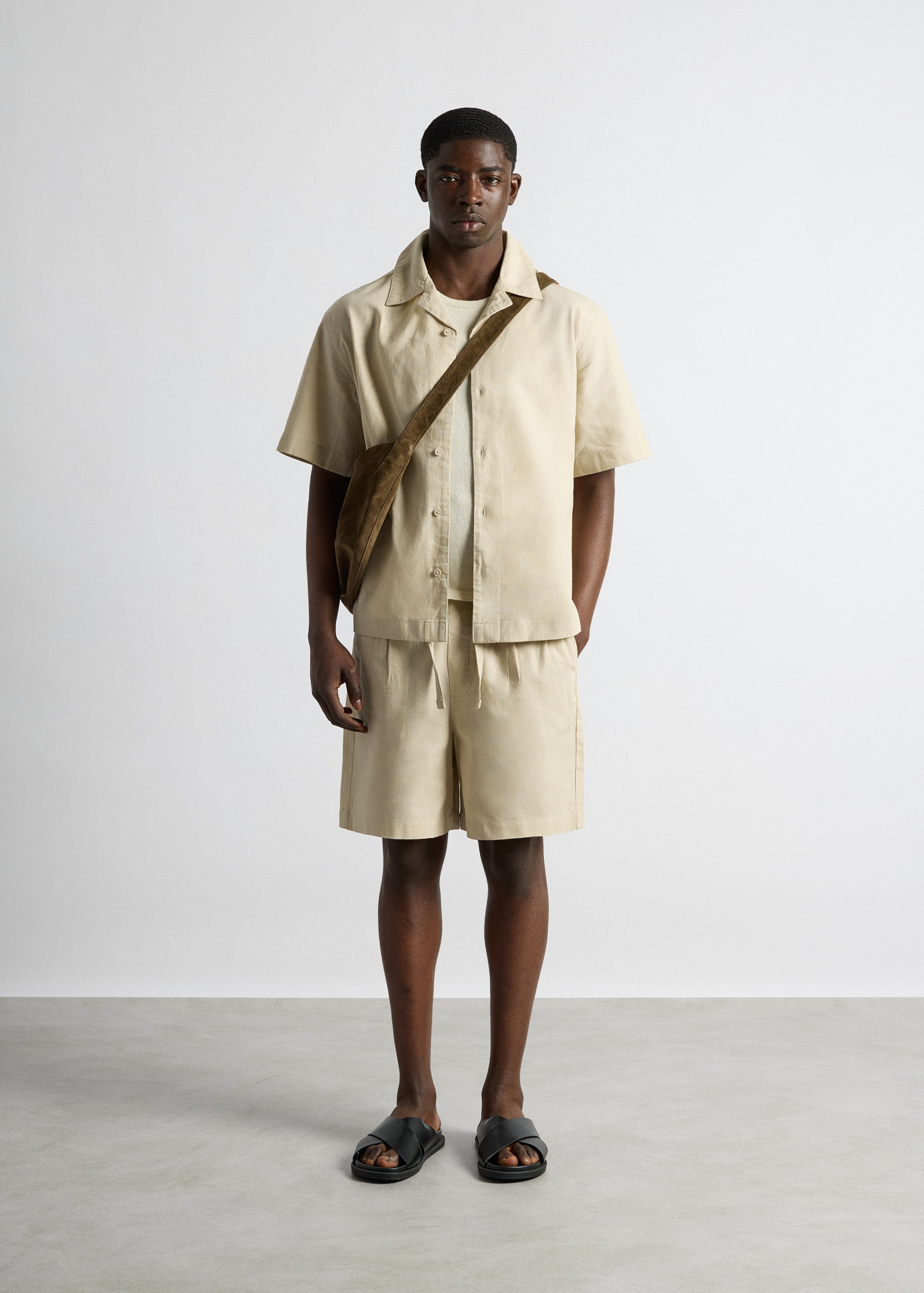 Linen Blend Short Sleeve Shirt