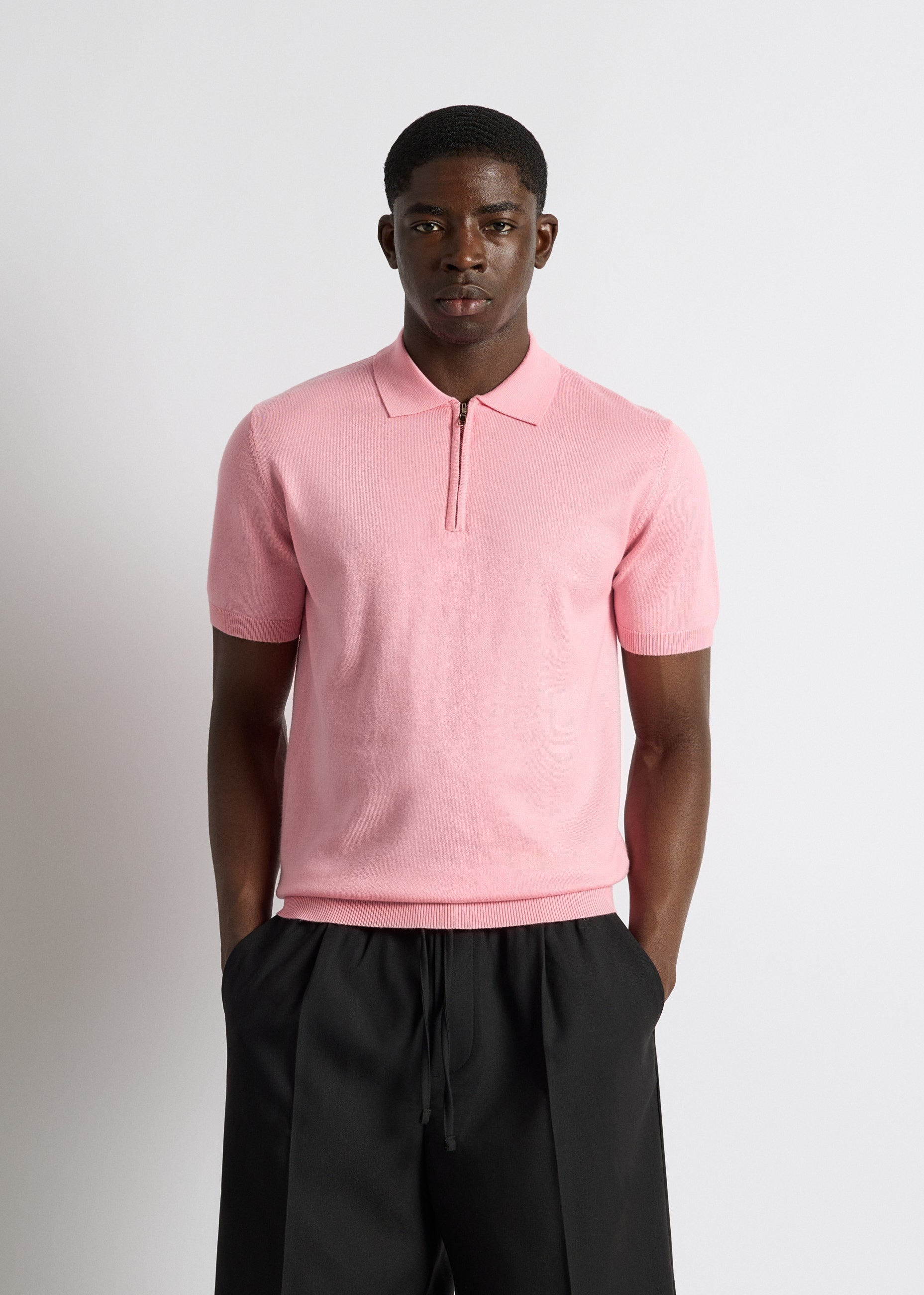 Quarter Zip  Polo Shirt