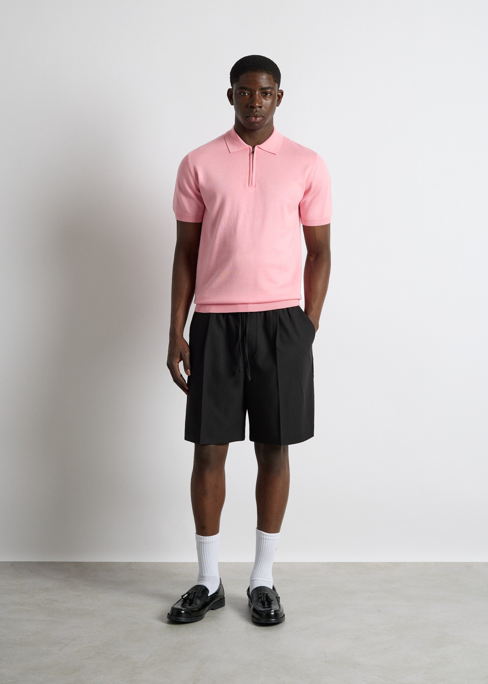 Quarter Zip  Polo Shirt