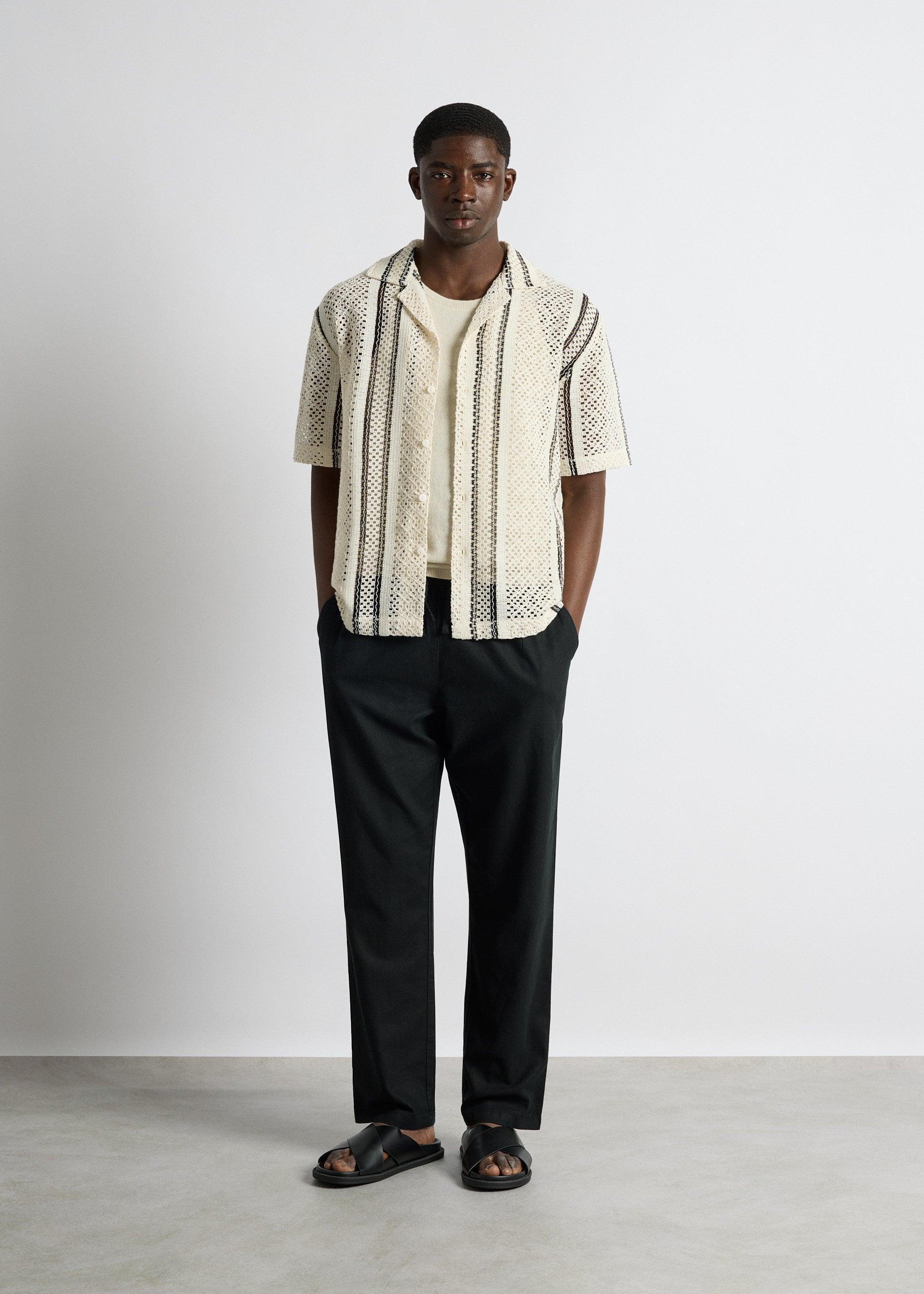Crochet Striped Shirt