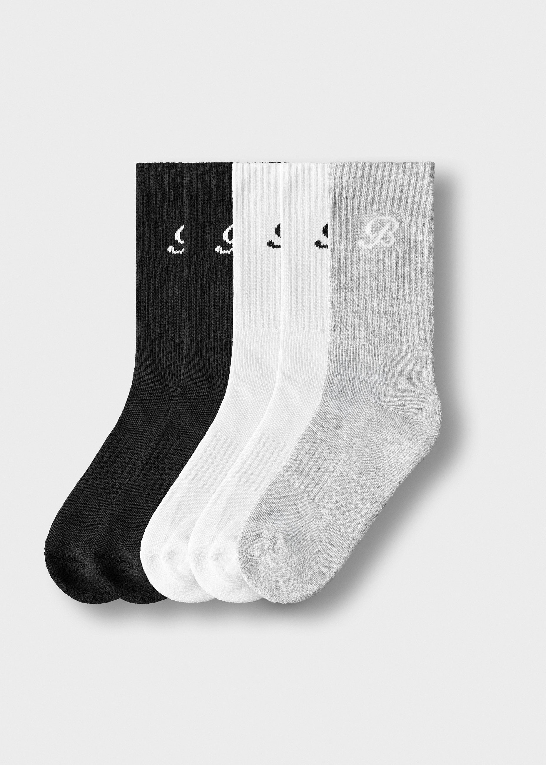 B Logo Crew Socks 5 Pack