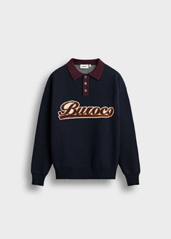 Knit Contrast Polo Sweater