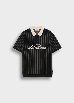 Pinstripe Knitted Polo