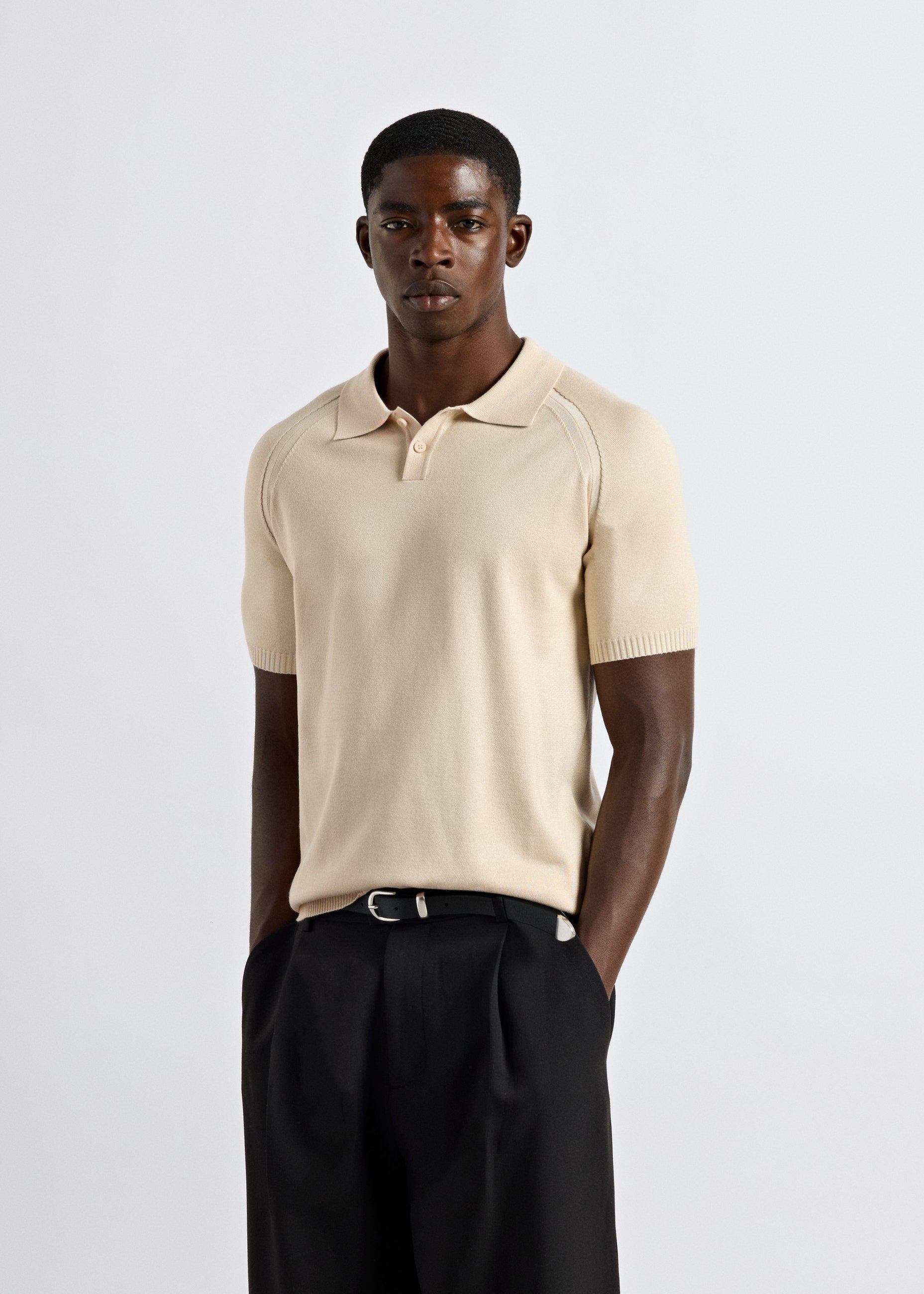 Fine Knit Polo T-Shirt