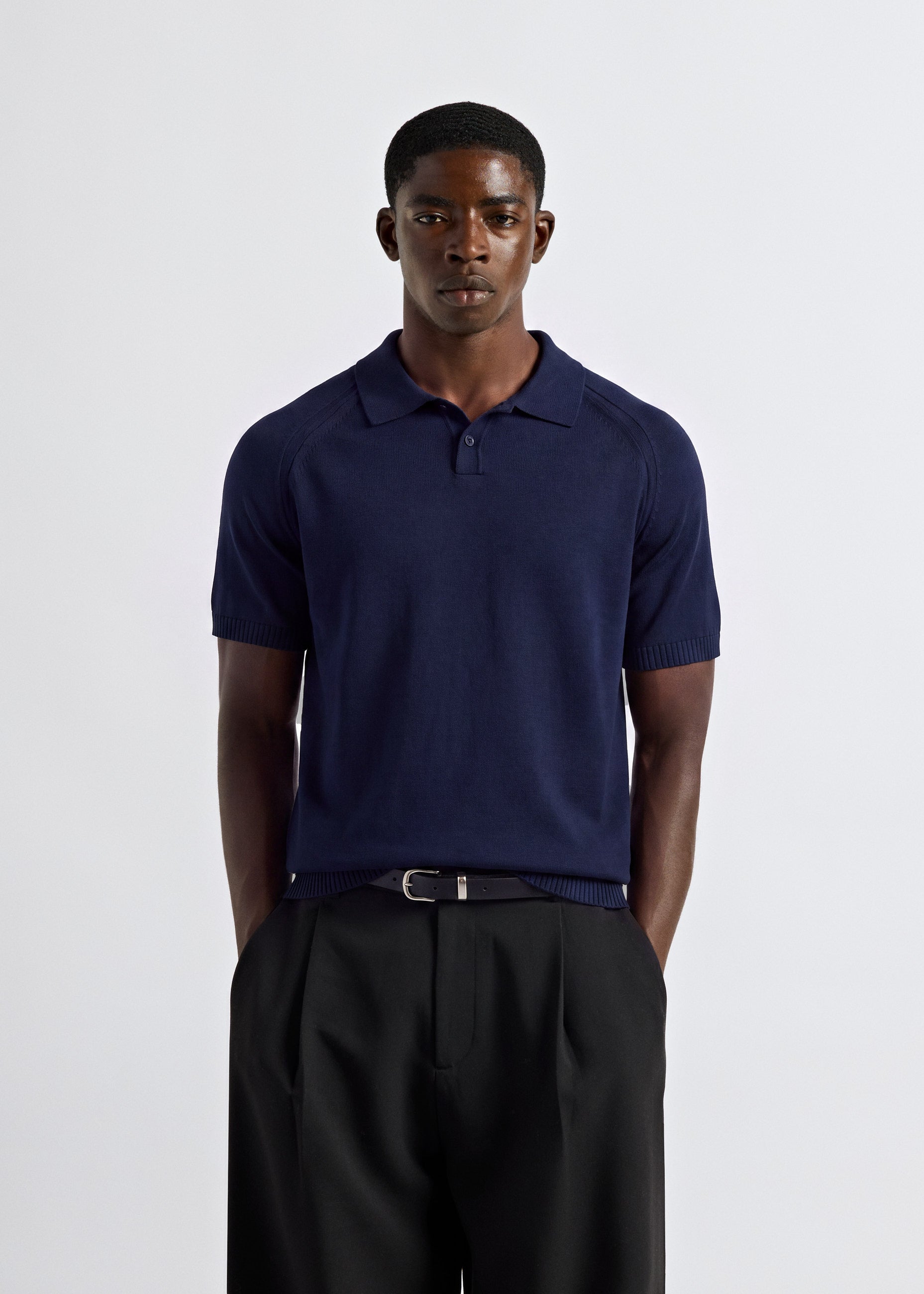 Fine Knit Polo T-Shirt