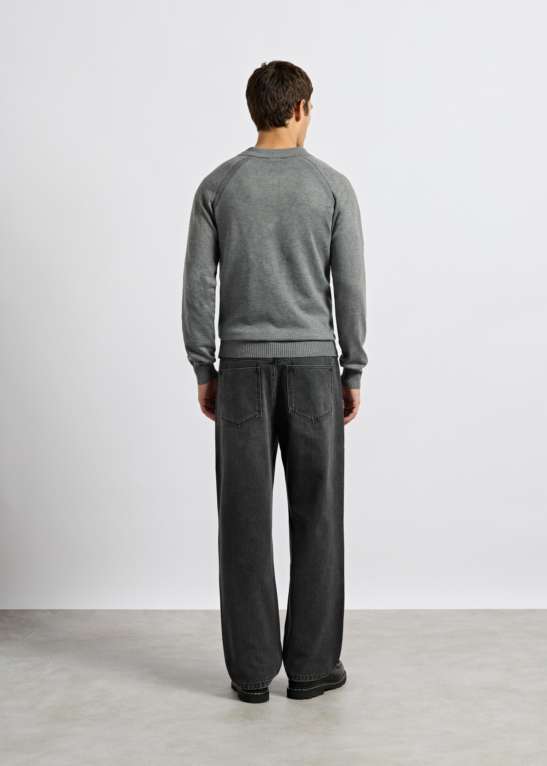 Fine Knit Polo Sweater