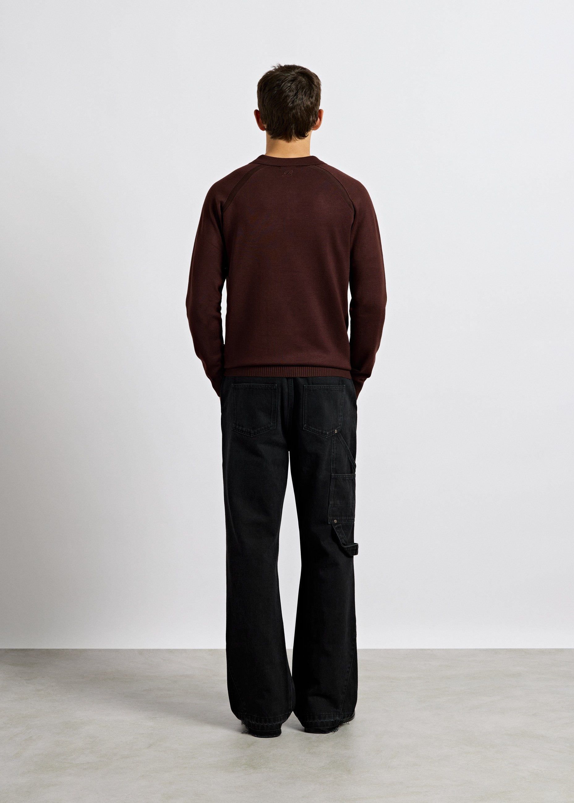 Fine Knit Polo Sweater