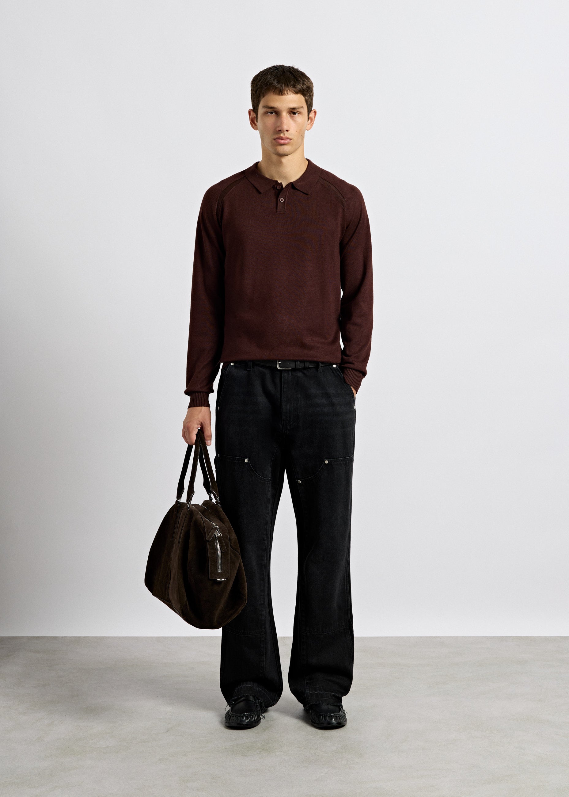 Fine Knit Polo Sweater