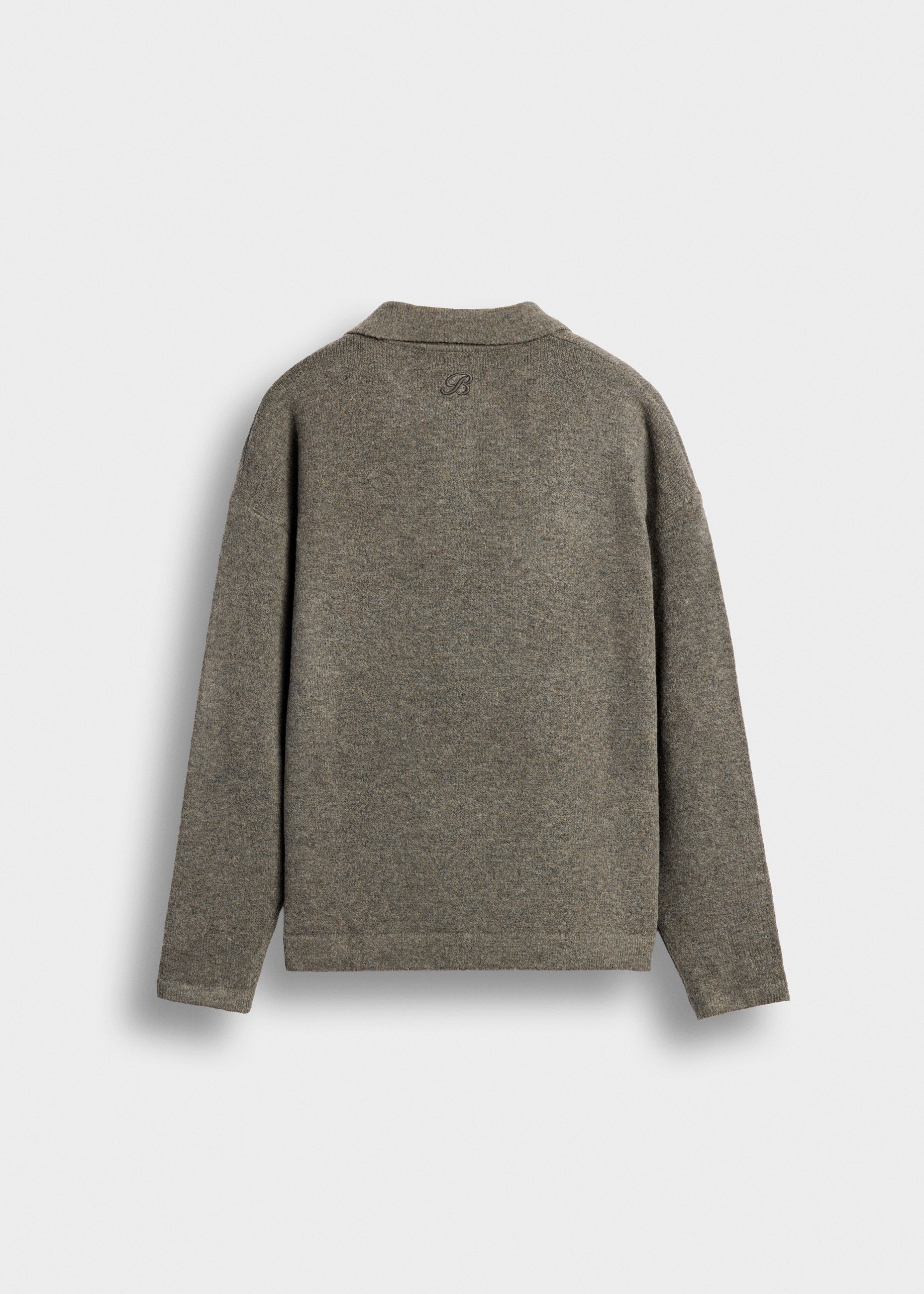 Hairy Knit Polo Sweater