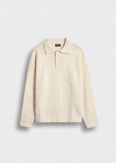 Hairy Knit Polo Sweater