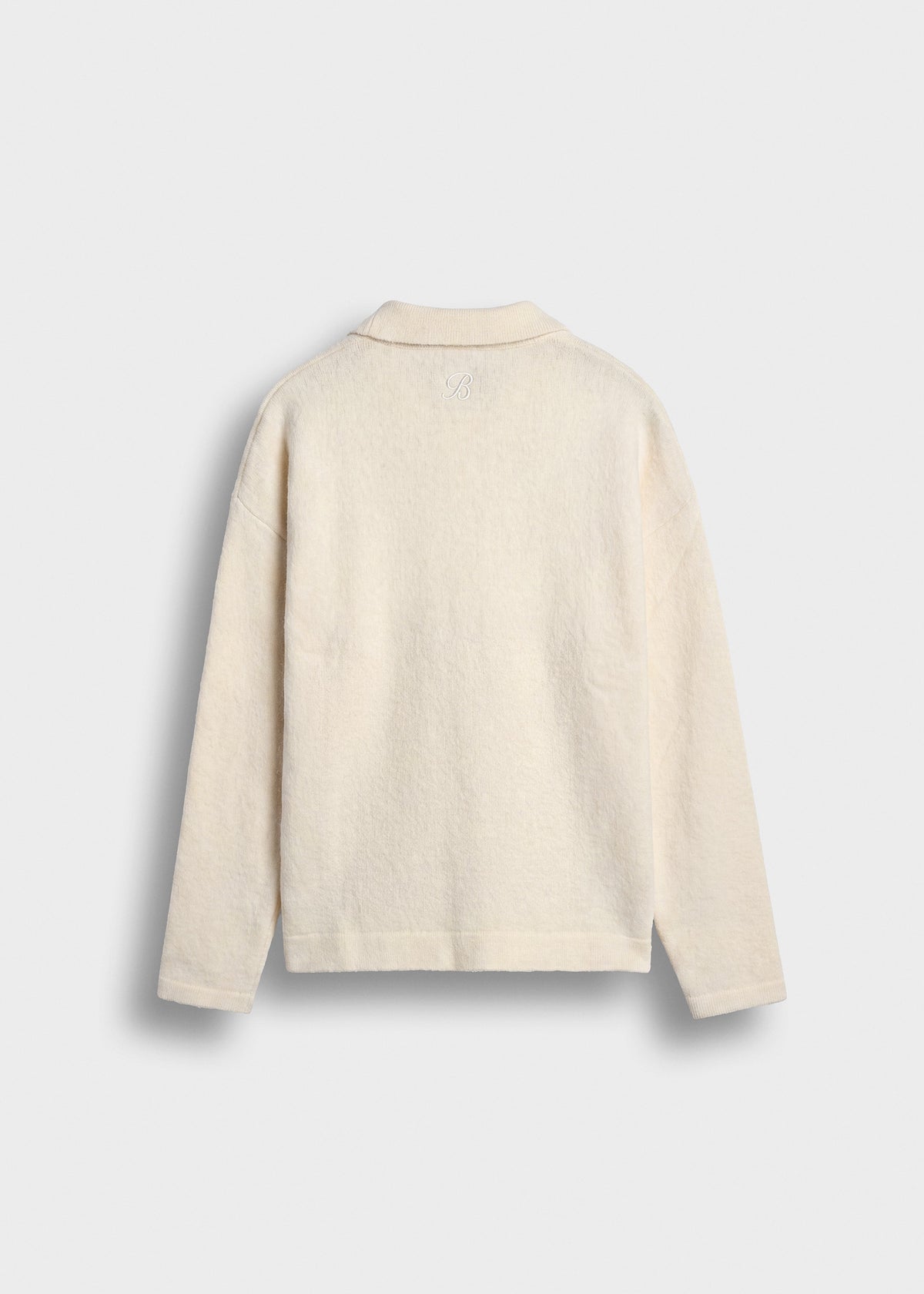 Hairy Knit Polo Sweater