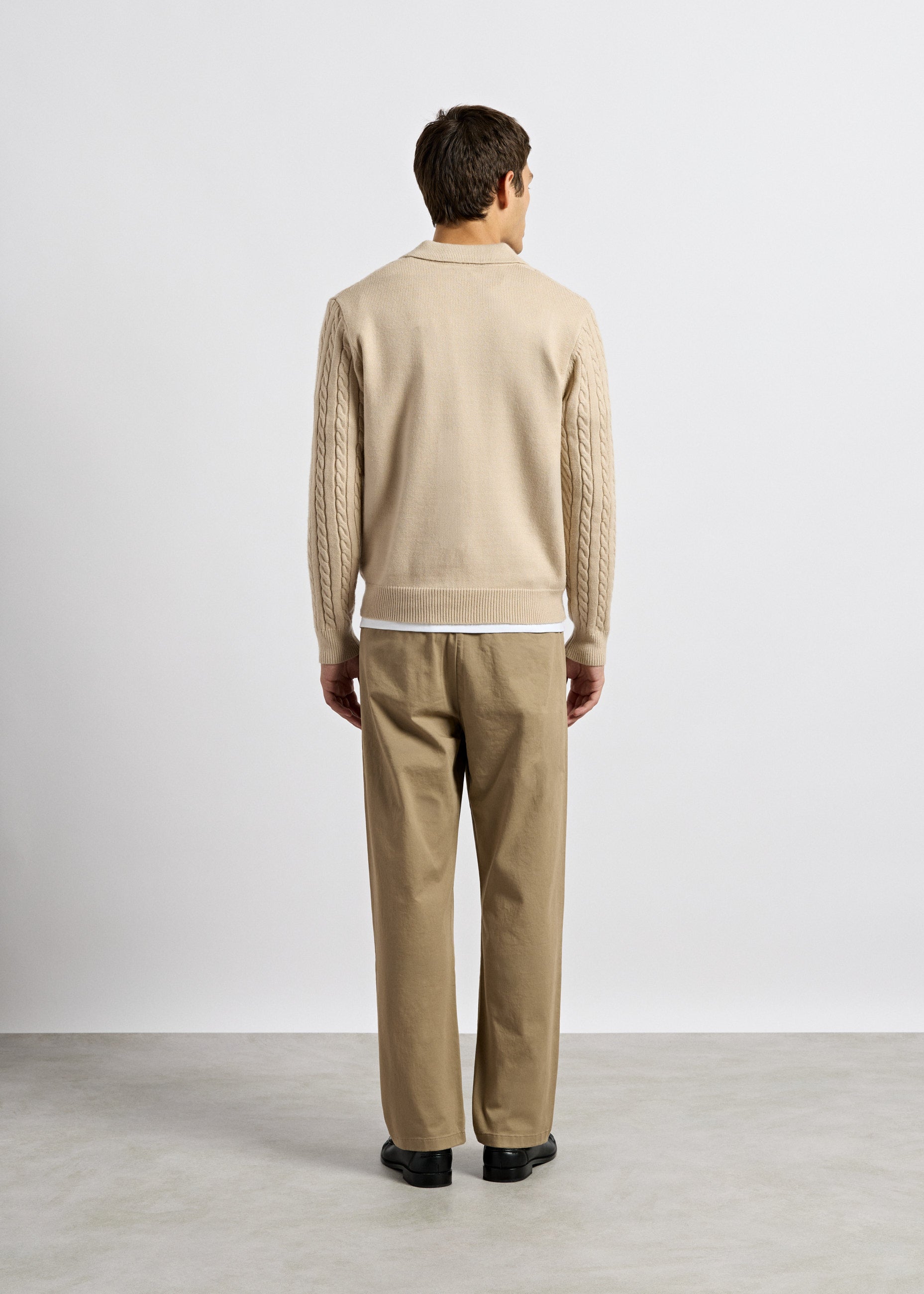 Cable Knit Polo Sweater