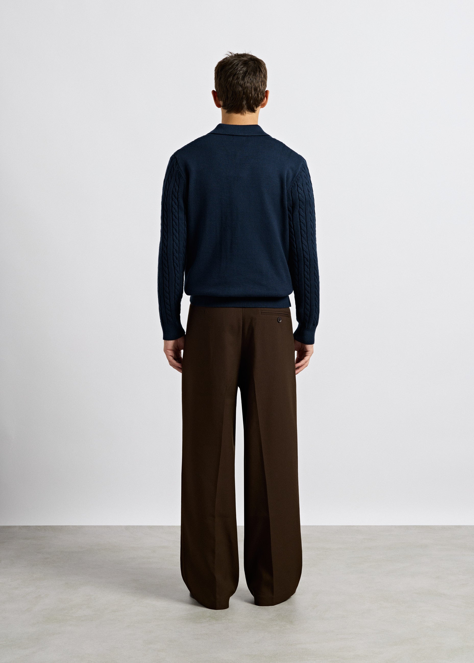 Cable Knit Polo Sweater