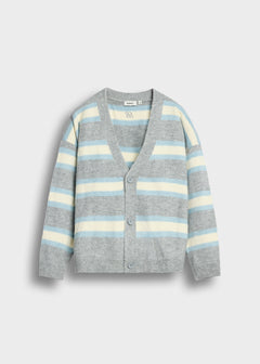 Fuzzy V-Neck Knit Cardigan