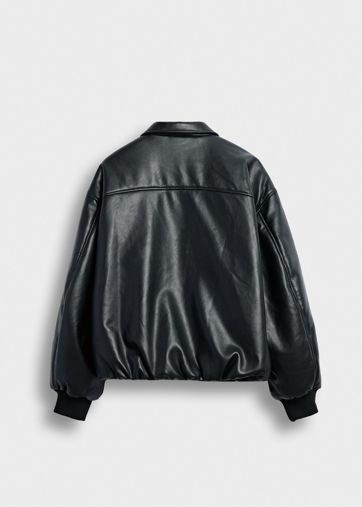 Oversized faux leather blouson