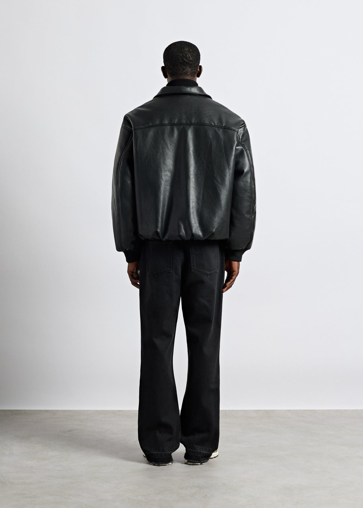 Oversized faux leather blouson
