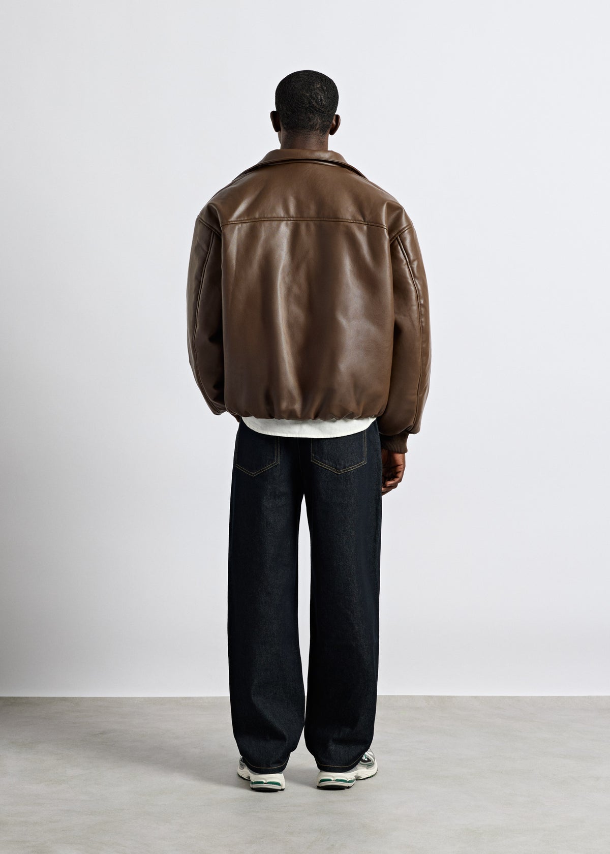 Oversized faux leather blouson
