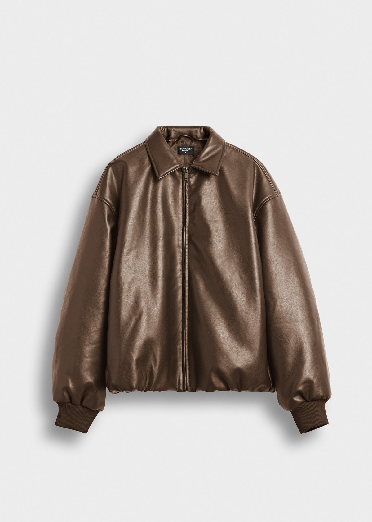 Oversized faux leather blouson