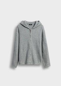 Hooded Knit Zip Jacket