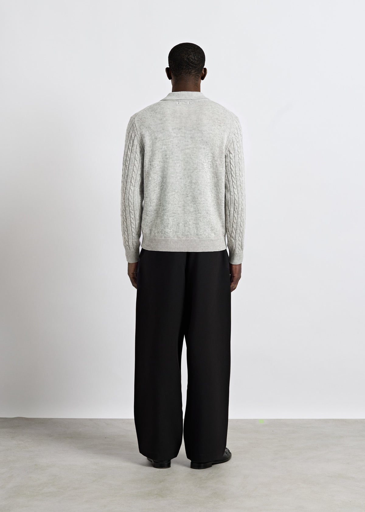 Cable Knit Polo Sweater
