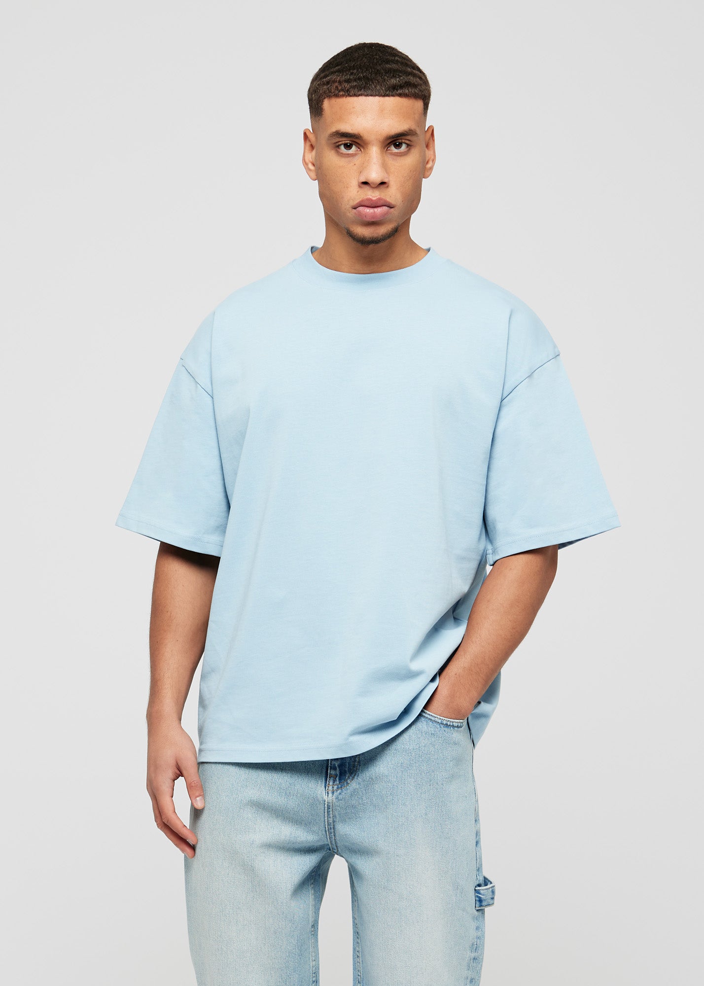 Babyblauw basic oversized t-shirt