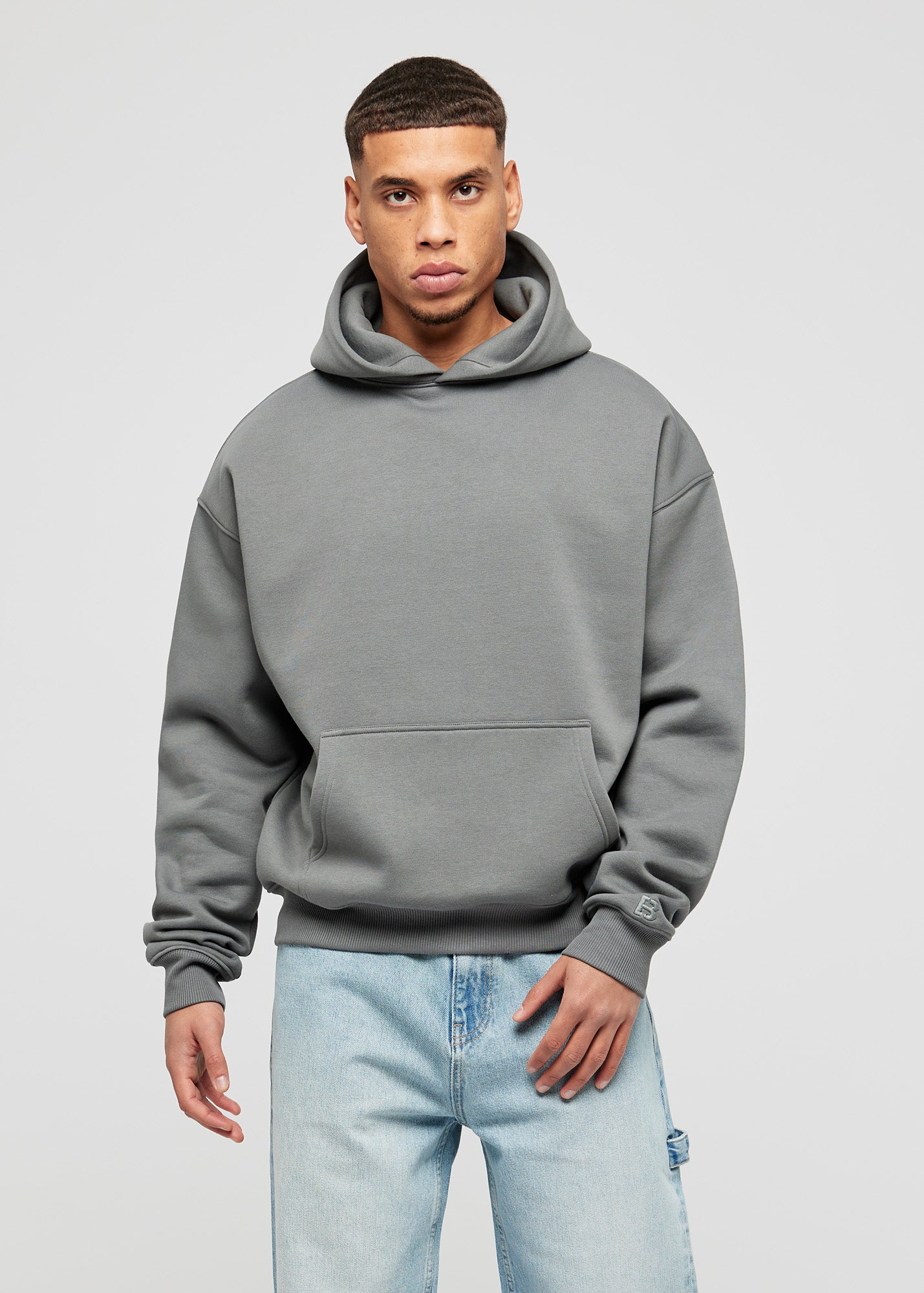 Gray basic oversized hoodie