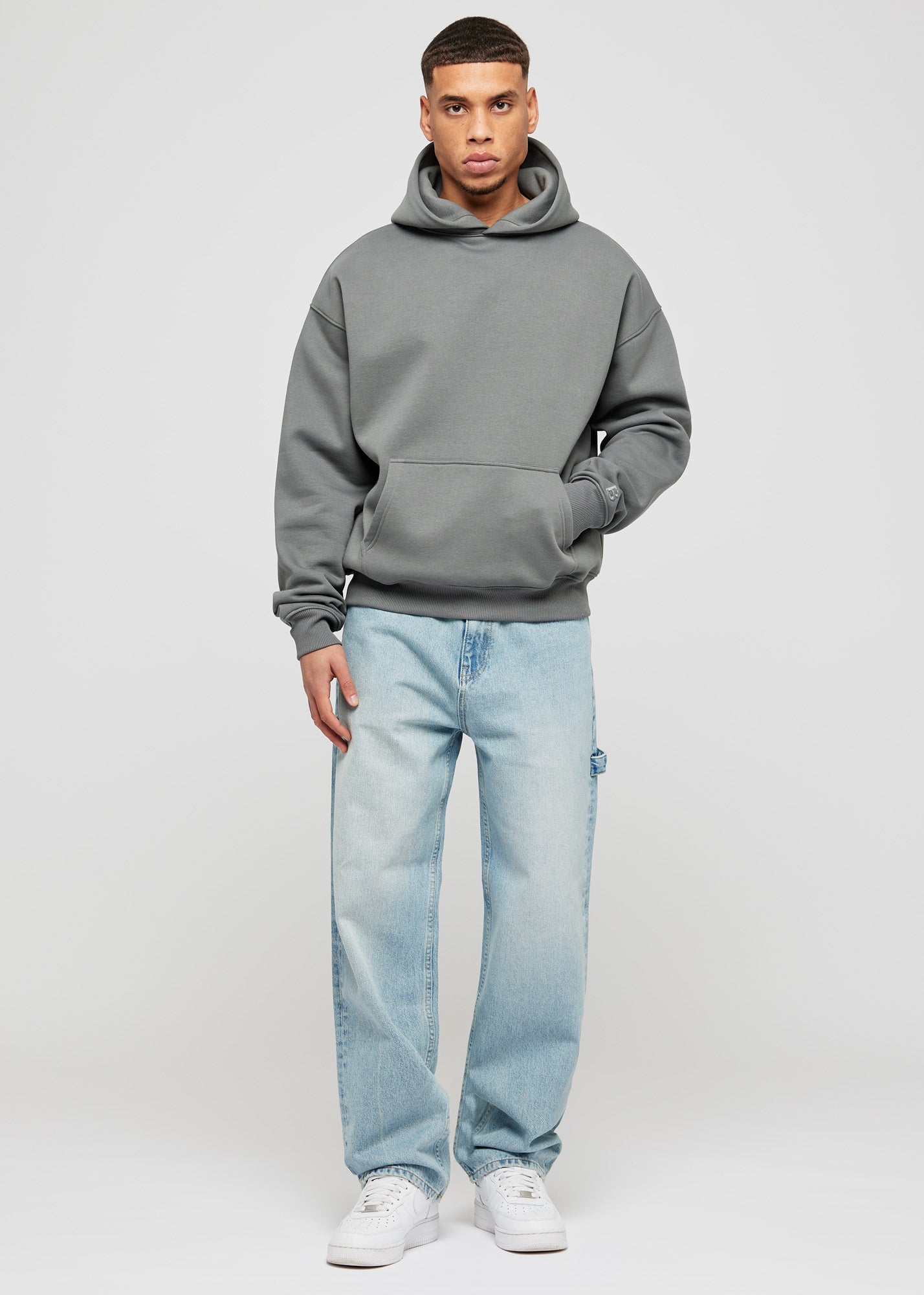 Gray basic oversized hoodie